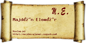 Majdán Elemér névjegykártya